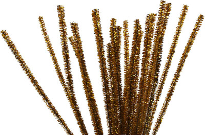 Piberensere - L 30 CM - B 6 MM - Glitter - Guld - 24 Stk