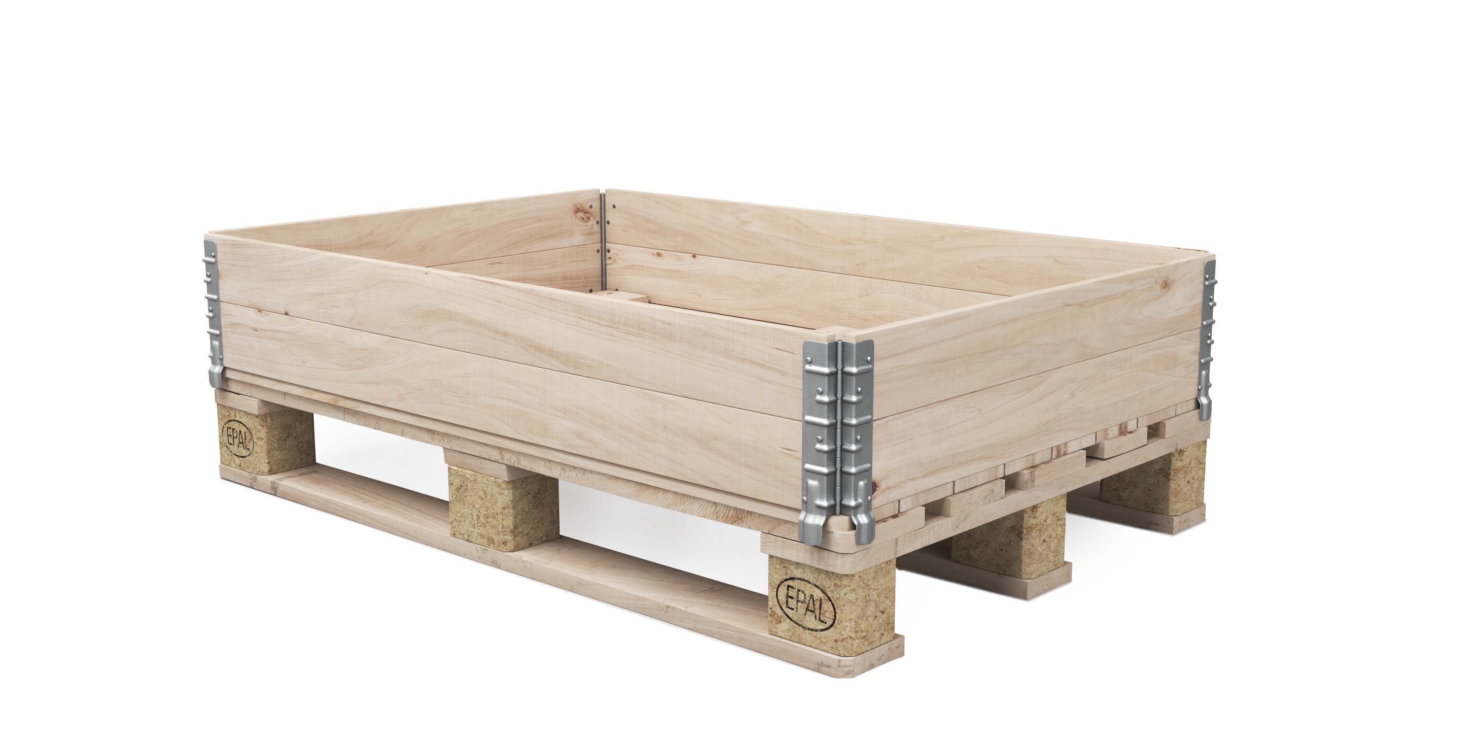 Hochbeet mit 2 Paletten Holz 120 x 80 x 34 cm