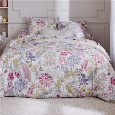 Linge de lit satin de coton motif floral