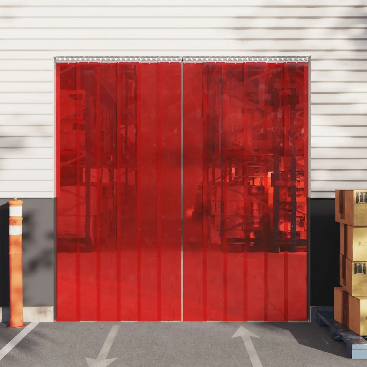 vidaXL Rideau de porte - Rouge