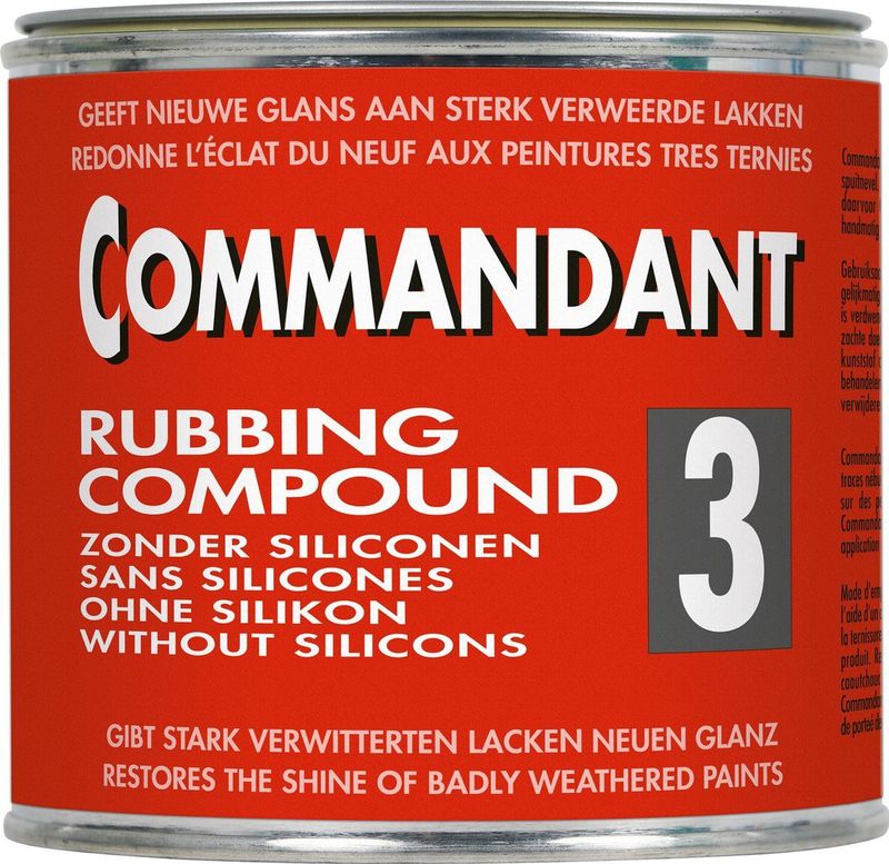 Commandant - 3 Poetsmiddel - Grof - Polijstmiddel - Voor Sterk Beschadigde Autolak