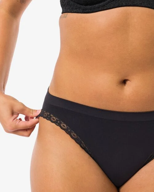 slip sans coutures femme noir
