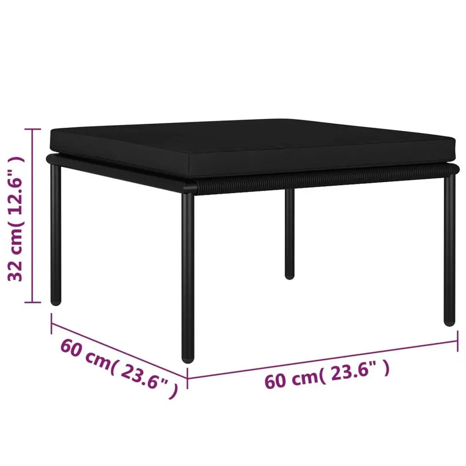 vidaXL - Loungeset - Zwart - PVC