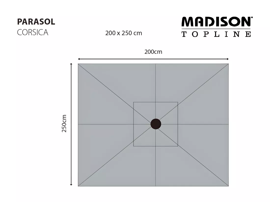 Parasol Corsica 200x250 cm taupe