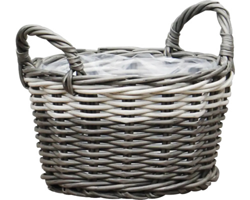 Polyrotan plantenmand Ø 30 cm H 18 cm bruin