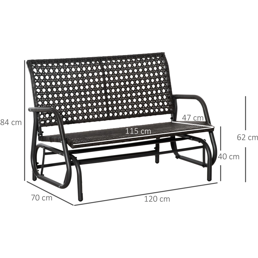Outsunny Schaukelbank mit 2-in-1-Design dunkelgrau