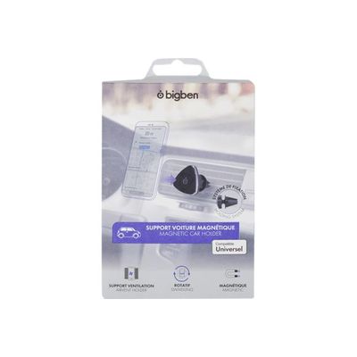 Bigben - support de voiture magnétique pour smartphone avec fixation sur grille aération