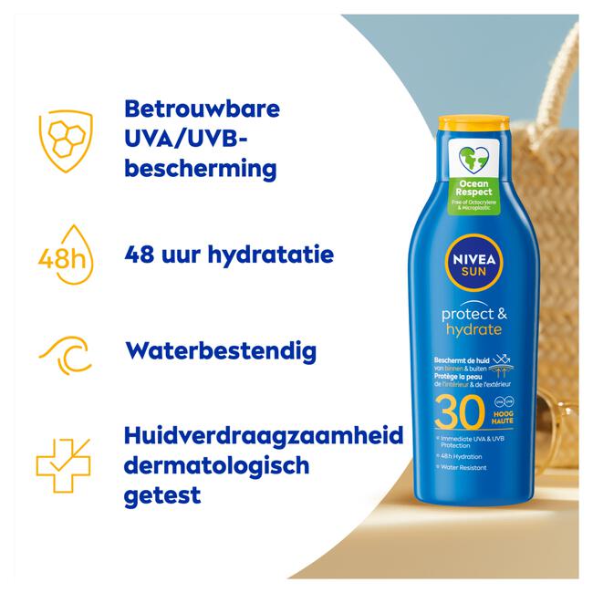 NIVEA SUN Zonnebrand Protect & Hydrate Zonnemelk SPF 30 200 ML