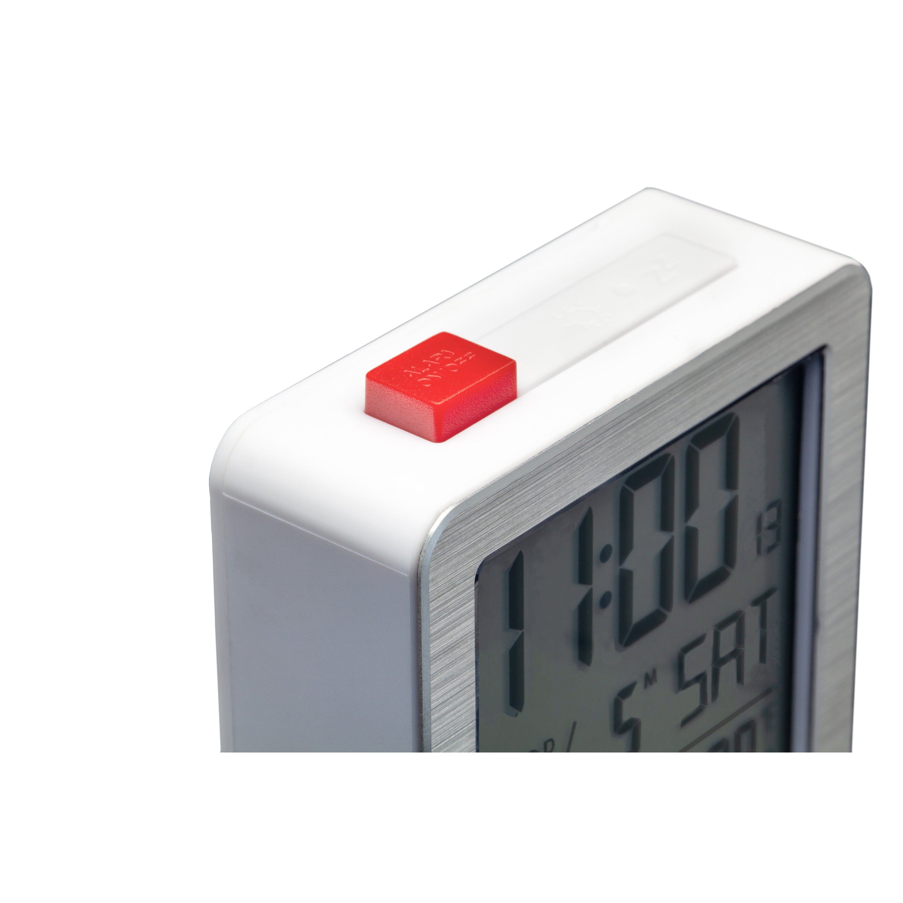 NeXtime - Digitale Tafelwekker 6x6,4x2,1 cm - RCC - temperatuur - Wit