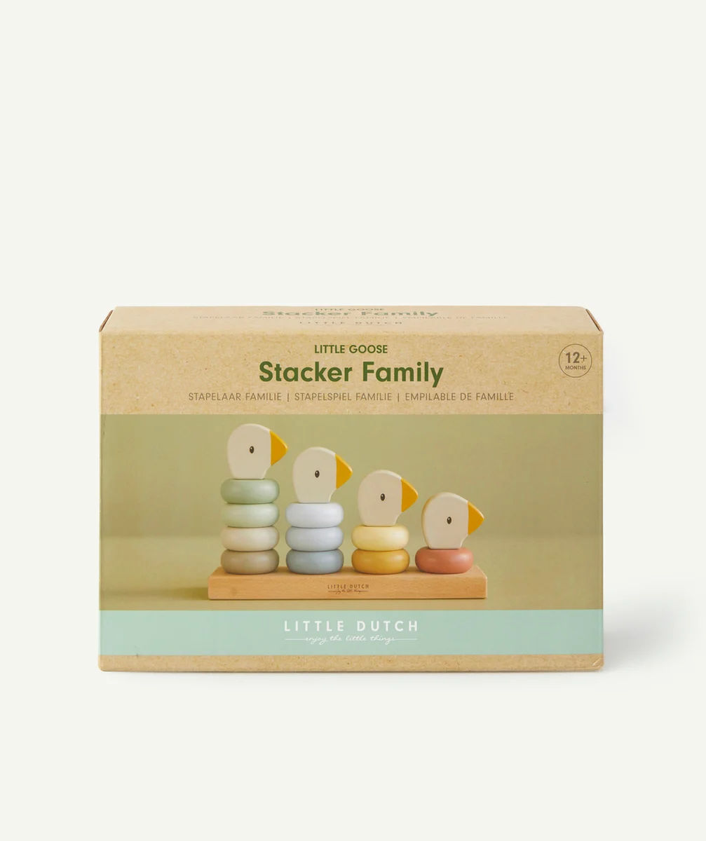 LITTLE DUTCHFAMILLE OIE EN BOIS À EMPILER BÉBÉ
