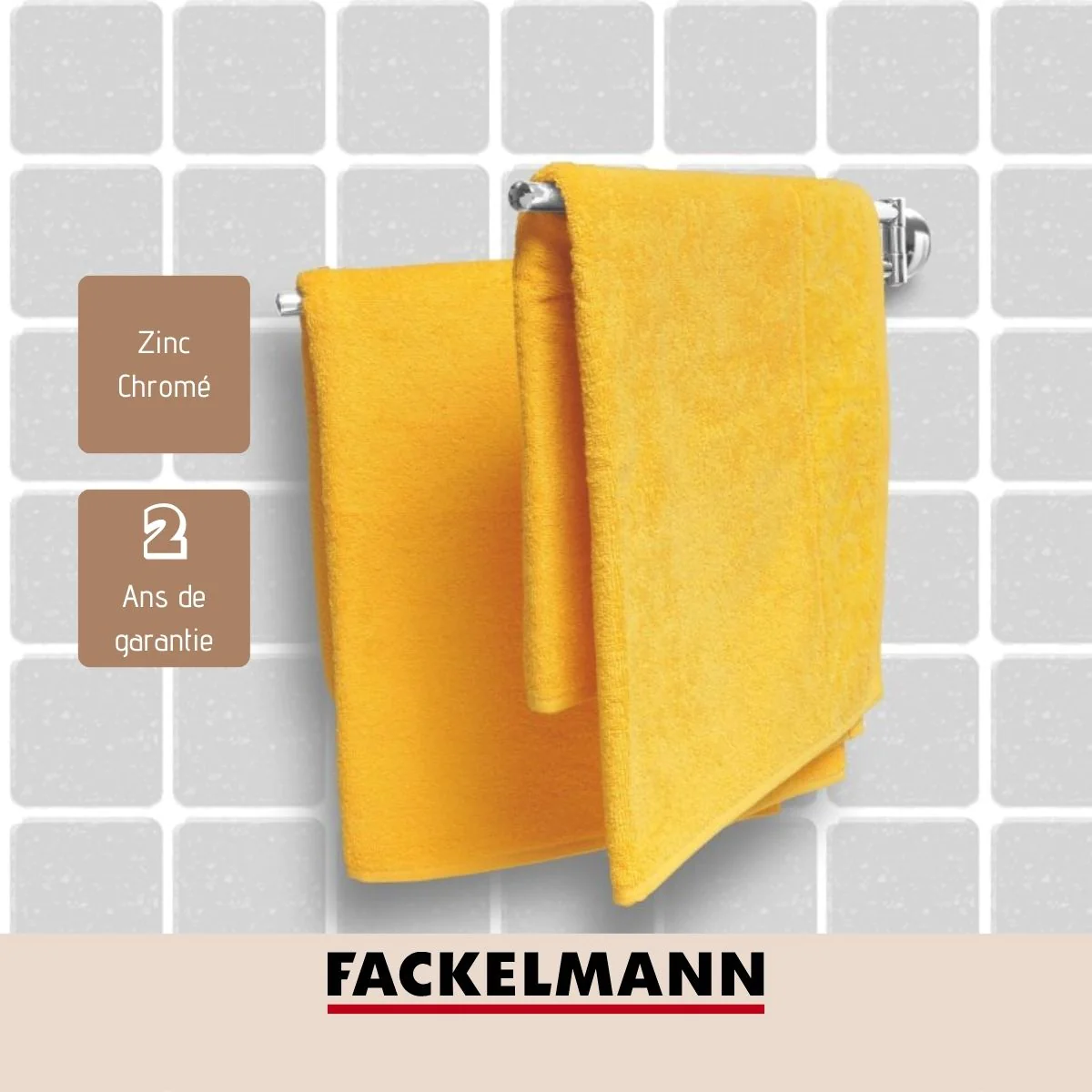 Porte serviette double gris chrome Vision Fackelmann