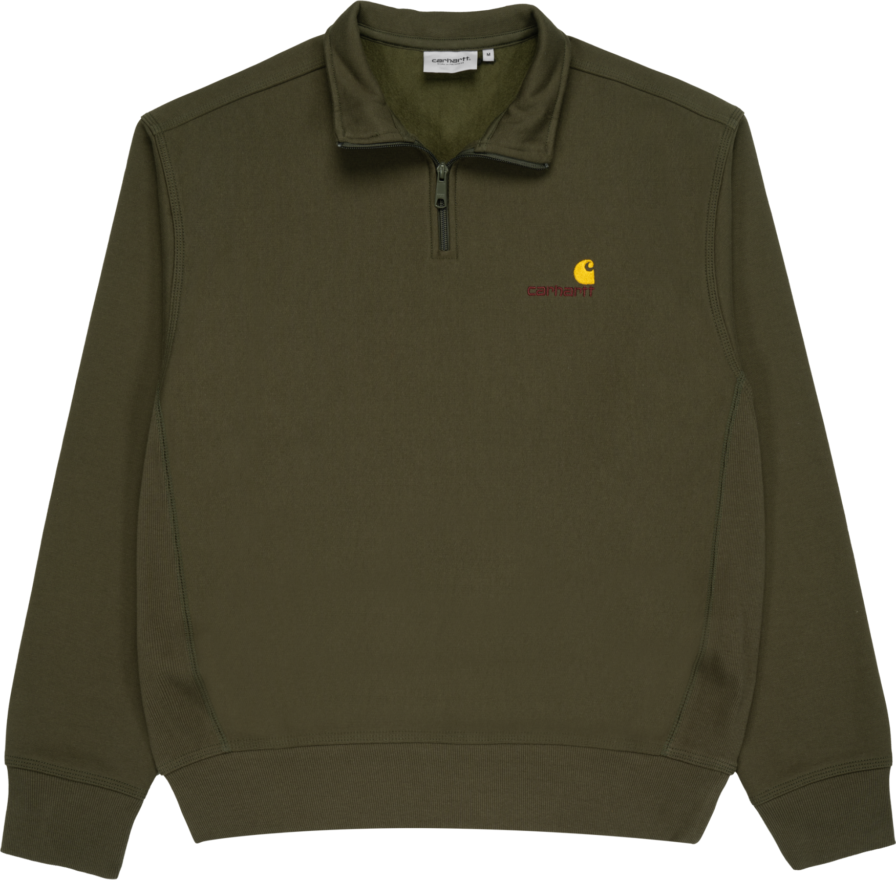 Carhartt WIP Half-Zip American Script Sweatshirt Grün