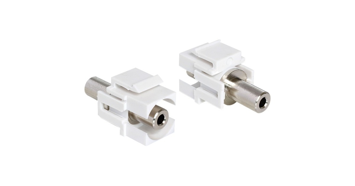 DeLOCKKeystone module Stereo jack 3.5 mm female adapter  (Wit)