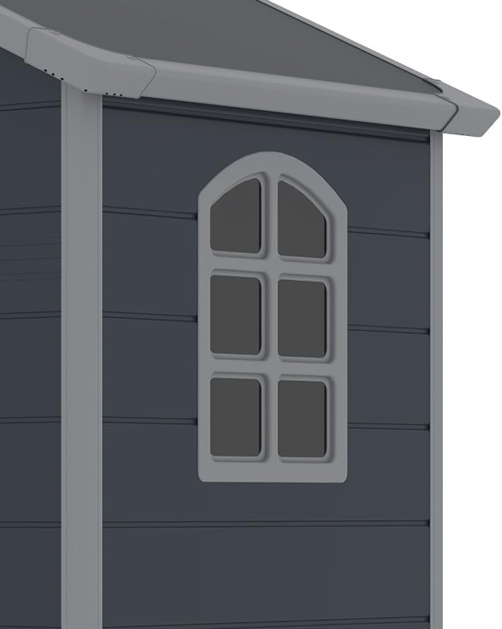 Westmann Kunststoff Gerätehaus Universo M | Satteldach | Wetterfest & UV-beständig | 190x104x226 cm | Doppelflügeltür | Robuste Polypropylen-Paneele | Einfache Montage | Anthrazit