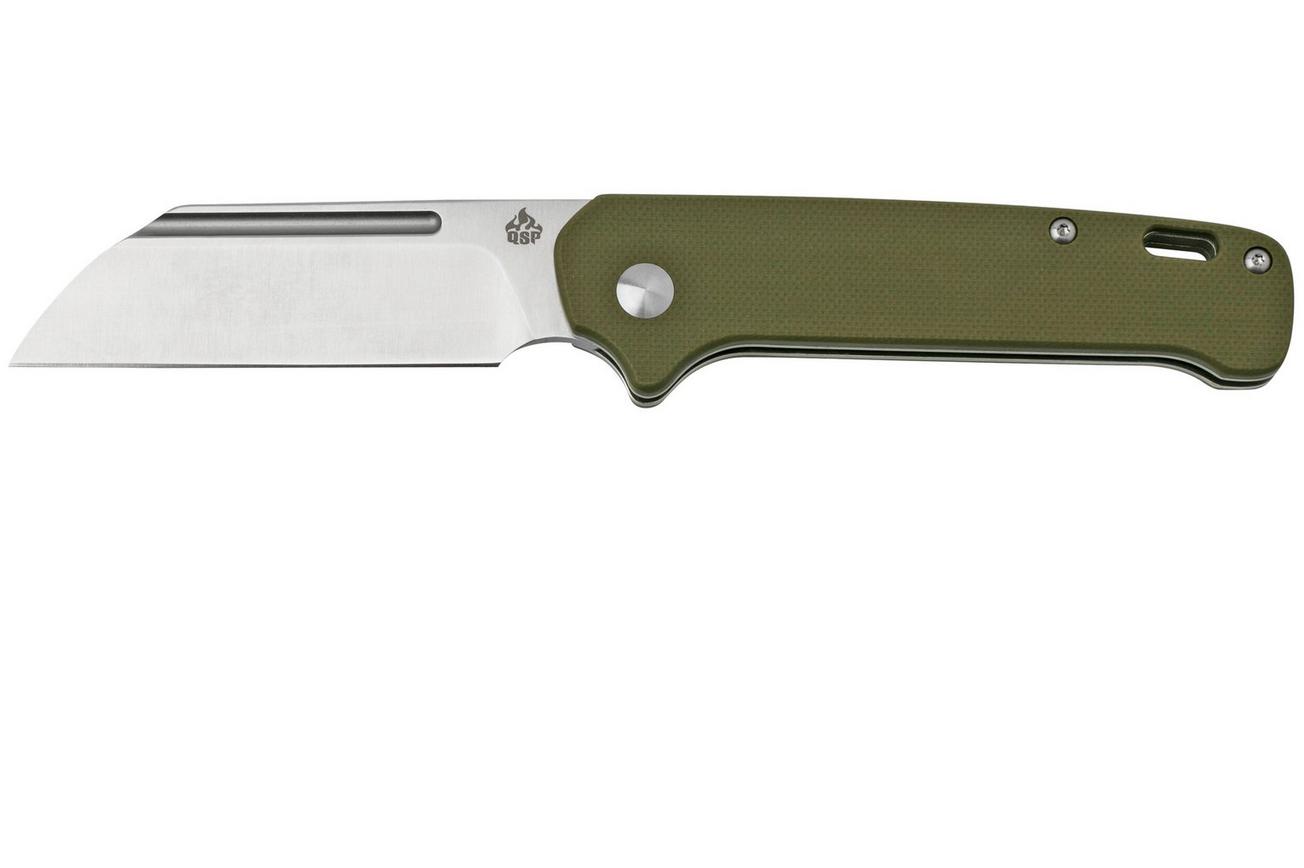 QSP Knife Penguin QS130SJ-D 14C28N Satin, Green G10, slipjoint zakmes