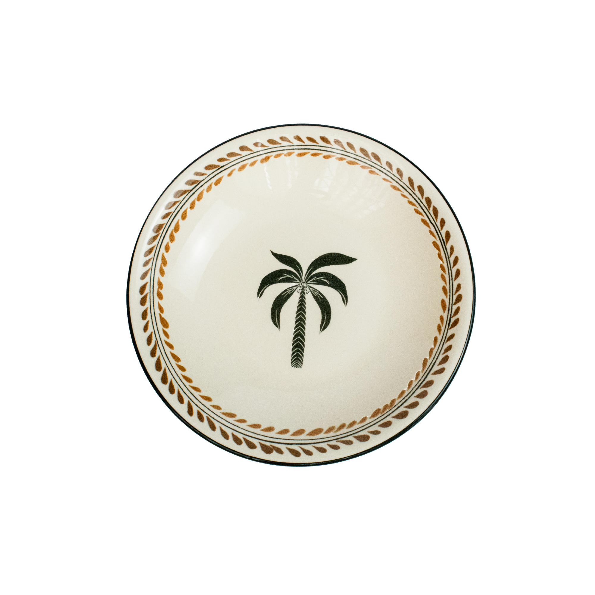 Plat profond en céramique « Palmas Negro » (lot de 4)