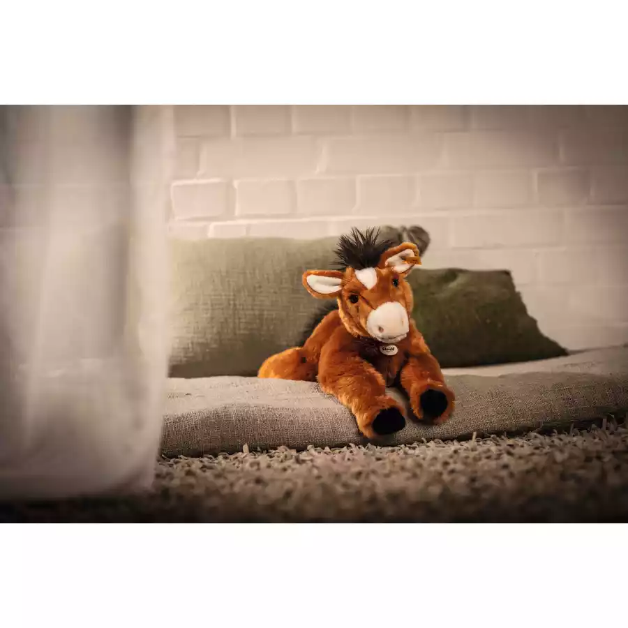 Steiff Schlenker Pferd Molly rotbraun liegend, 45 cm