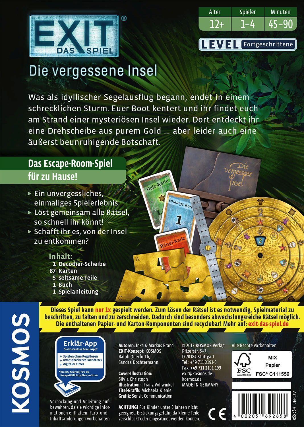 Gesellschaftsspiel – EXIT - Die vergessene Insel