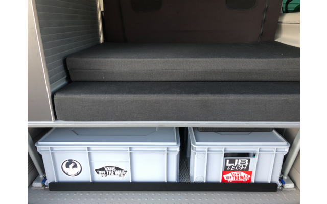 BusBoxx heckBOXX flex 750 bis 950 mm VW T5 / T6 / T6.1 Multivan / Beach Heckauszugs-Modul geteilt