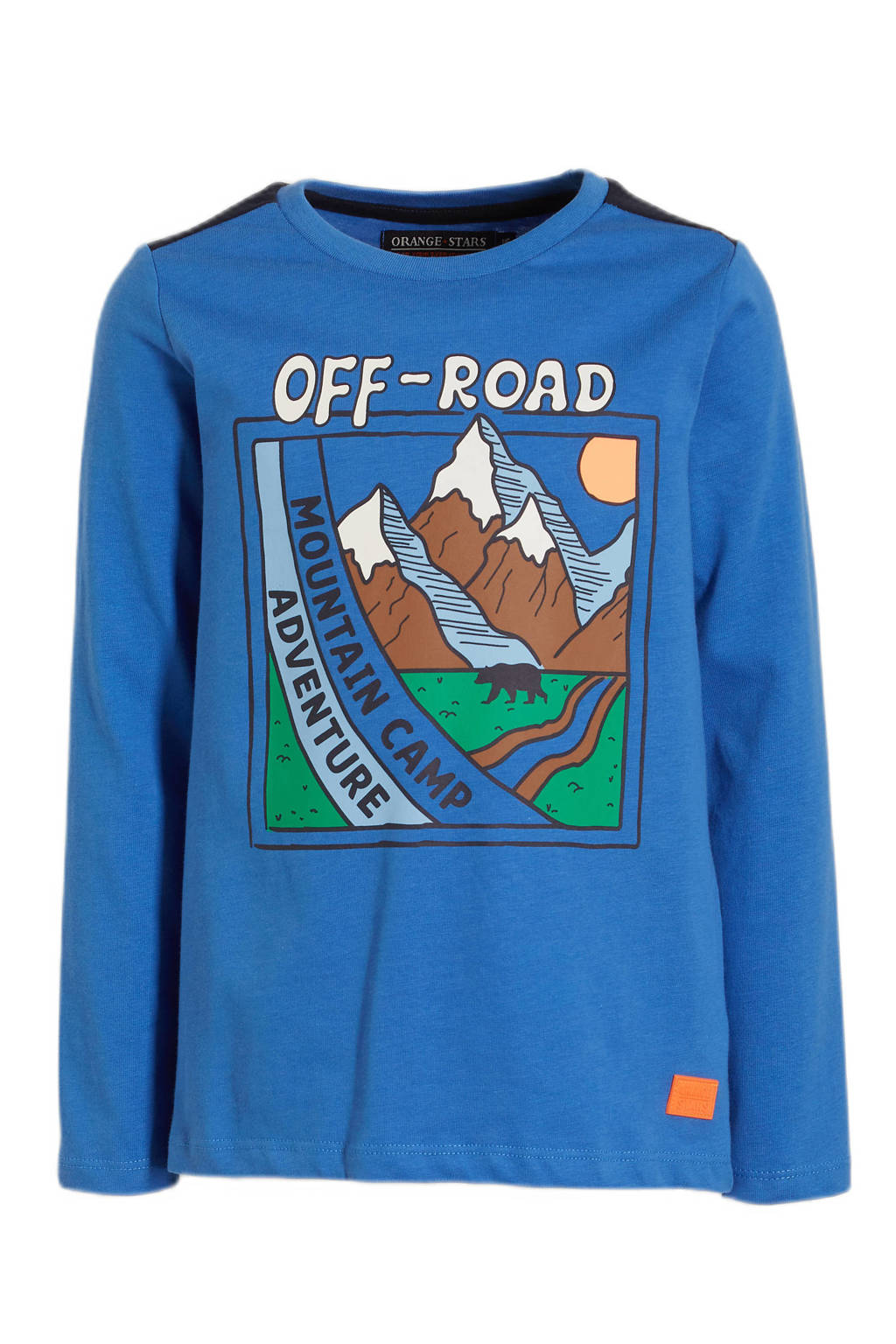 Orange Stars longsleeve Nikai met printopdruk blauw