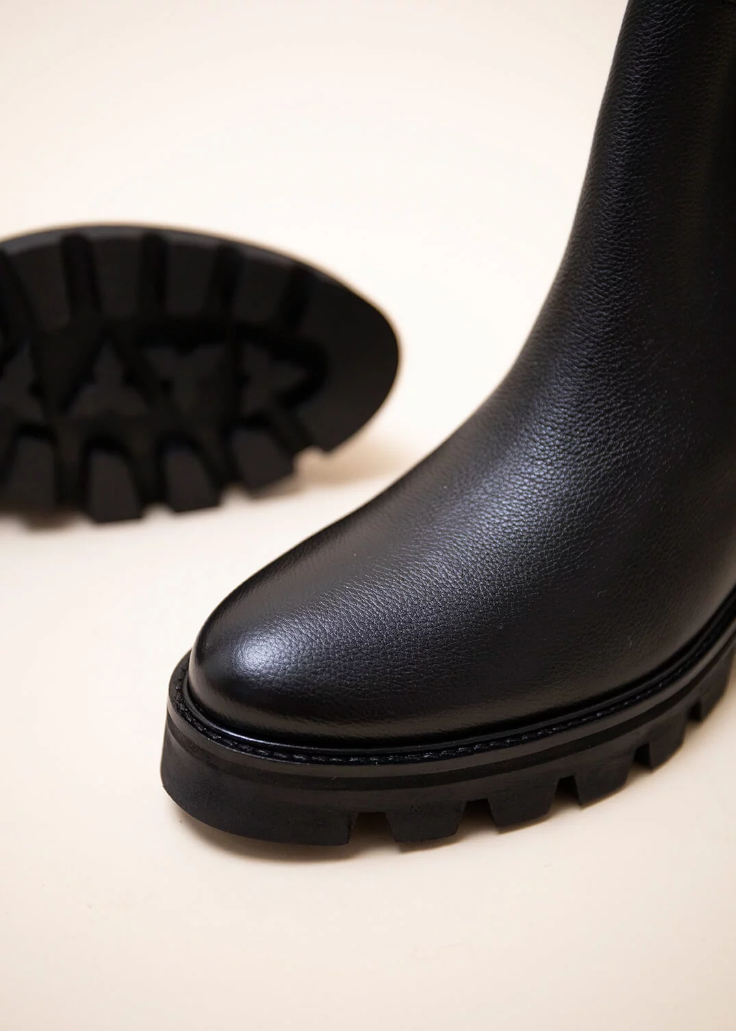 BOOTS LAURENE CUIR NOIR