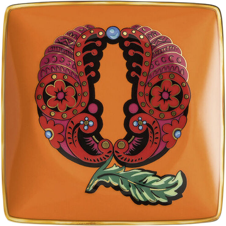 Versace Bowl 12cm sq. flat, Holiday Alphabet Q, Versace Flerfarvet