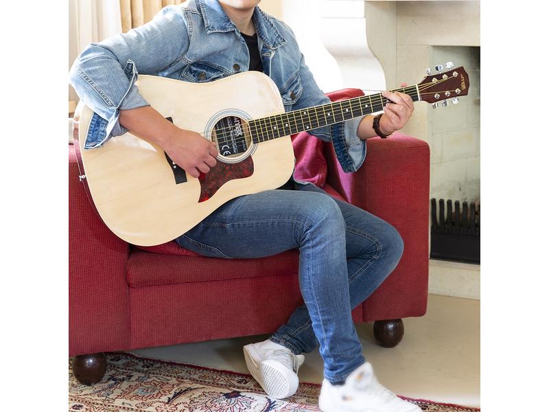 MAX Westerngitarre SoloJam Kit Natur Westerngitarre mit Zubehör