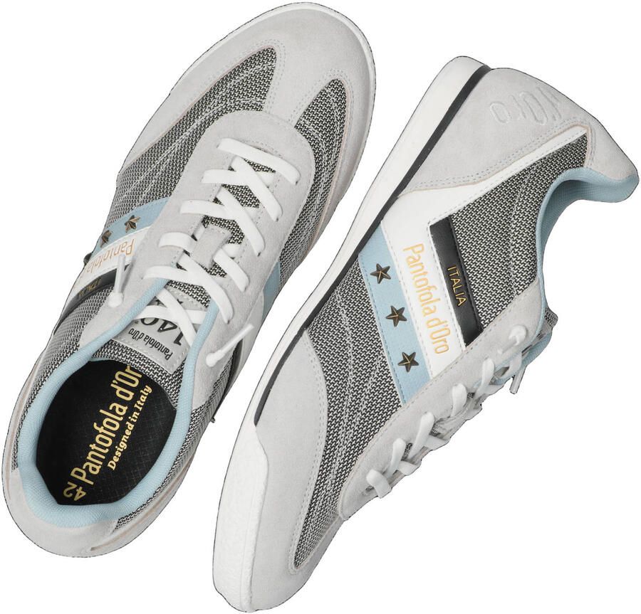 Pantofola d'Oro Vasto leren sneakers grijs blauw