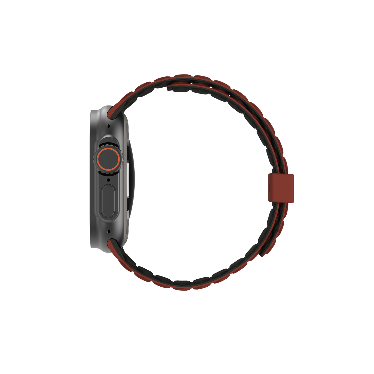 Apple Watch (49/46/45/44 mm) Pathfinder Watch Strap Magnetisches Silikon Armband (194161117291) - Rust / Olive