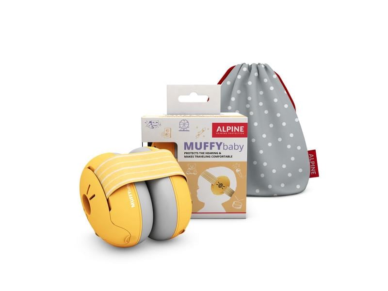 Alpine Gehörschutz Baby Muffy Senfgelb Alpine Baby Gehörschutz