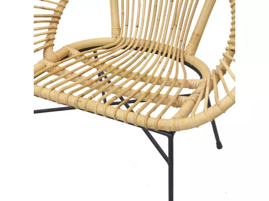 Fauteuil en rotin naturel et métal