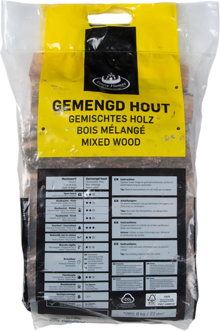 Esschert Design gemengd haardhout ovengedroogd 8 kg