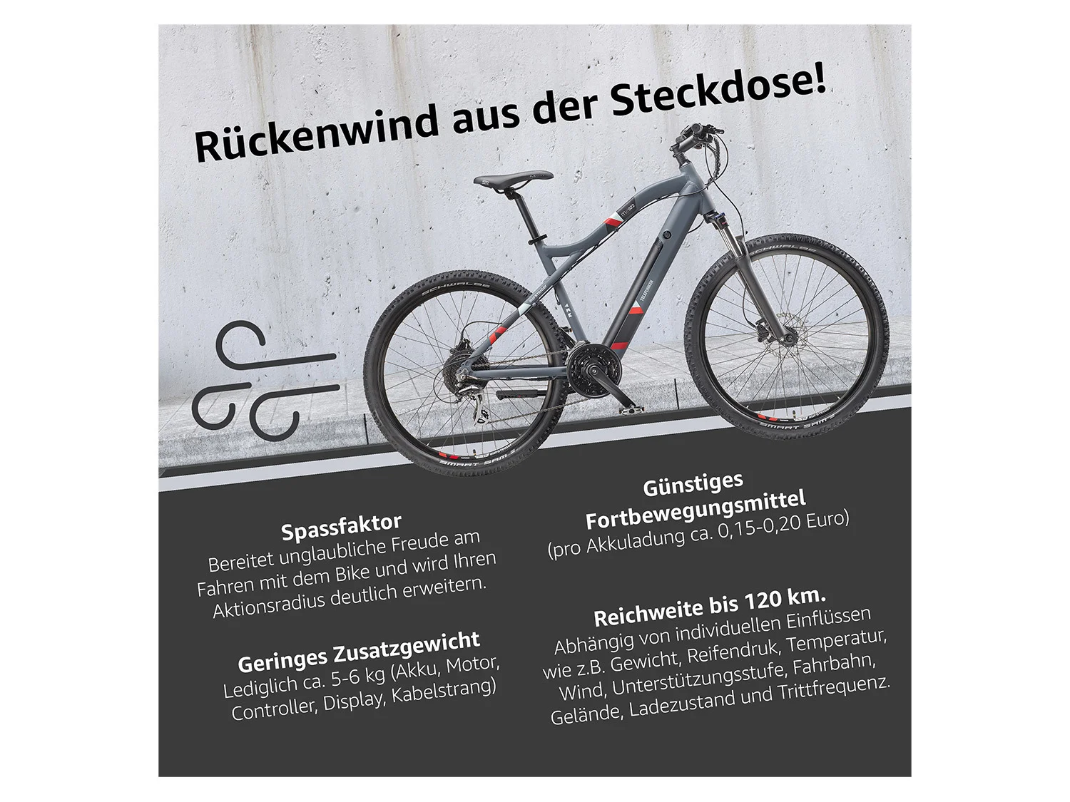 TELEFUNKEN E-Bike Mountainbike &raquo;Aufsteiger M922&laquo;, MTB, 27,5 / 29 Zoll