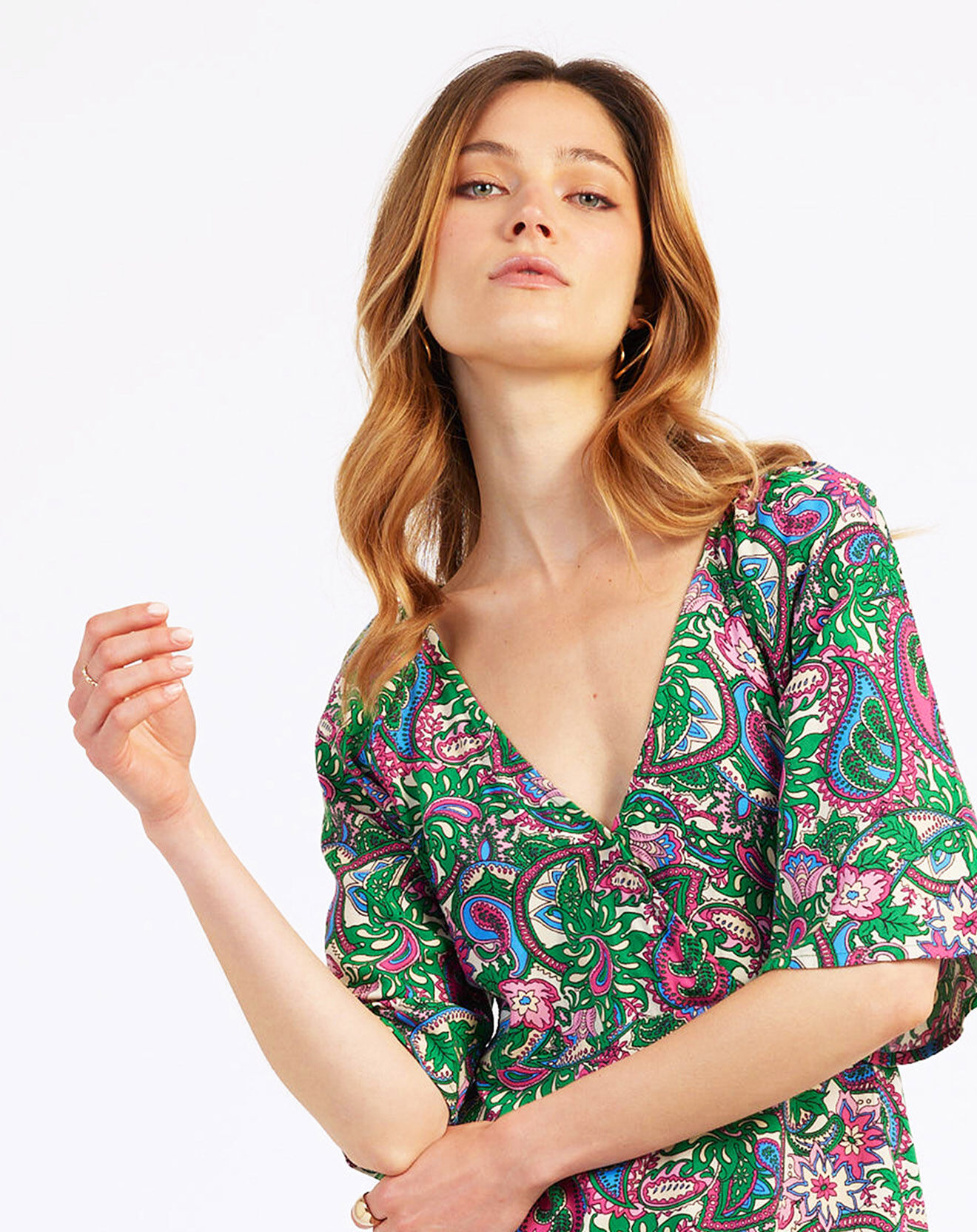 An'ge Robe Oliza vert/multicolore