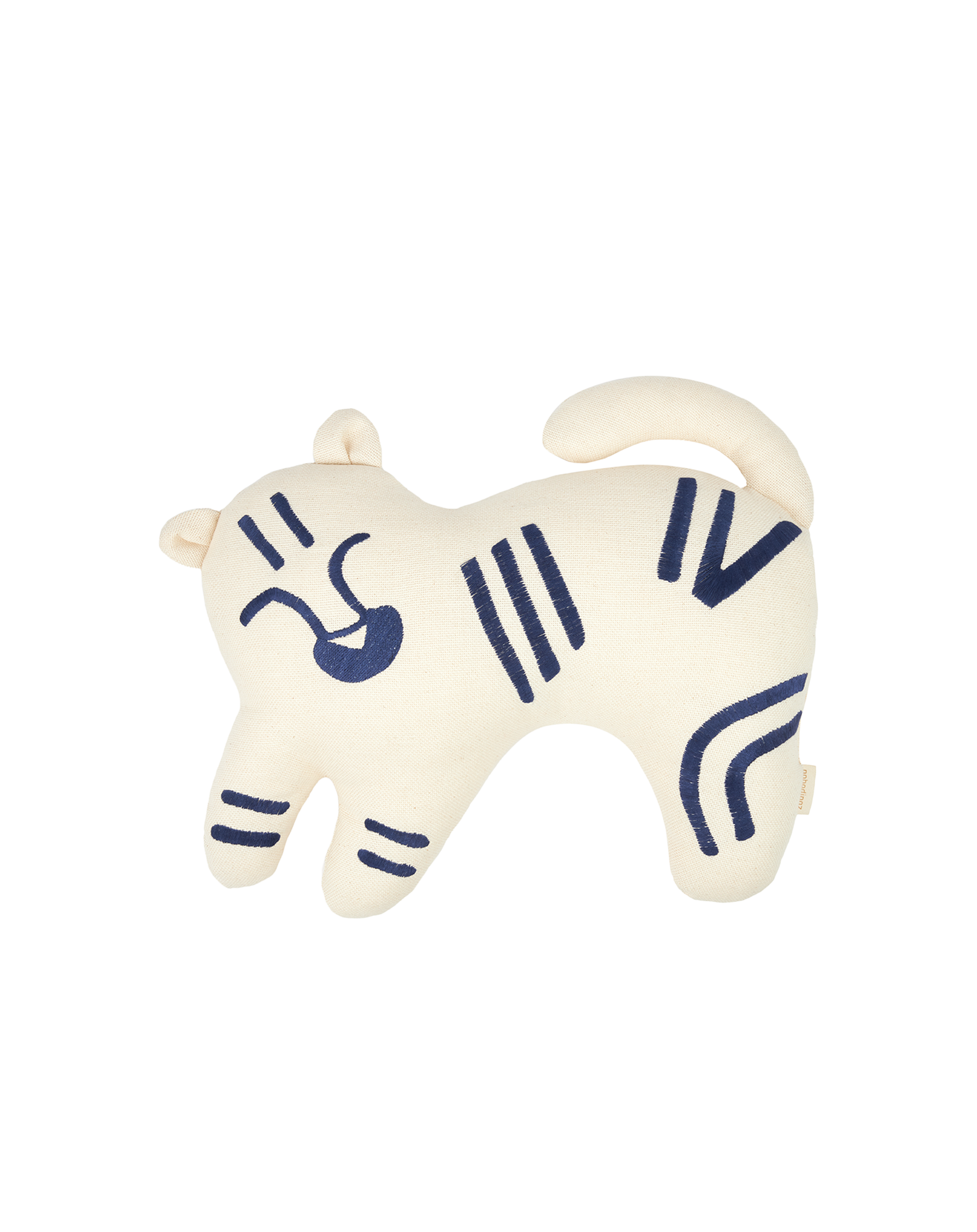 Coussin brodé landscape tigre bleu | Blanc