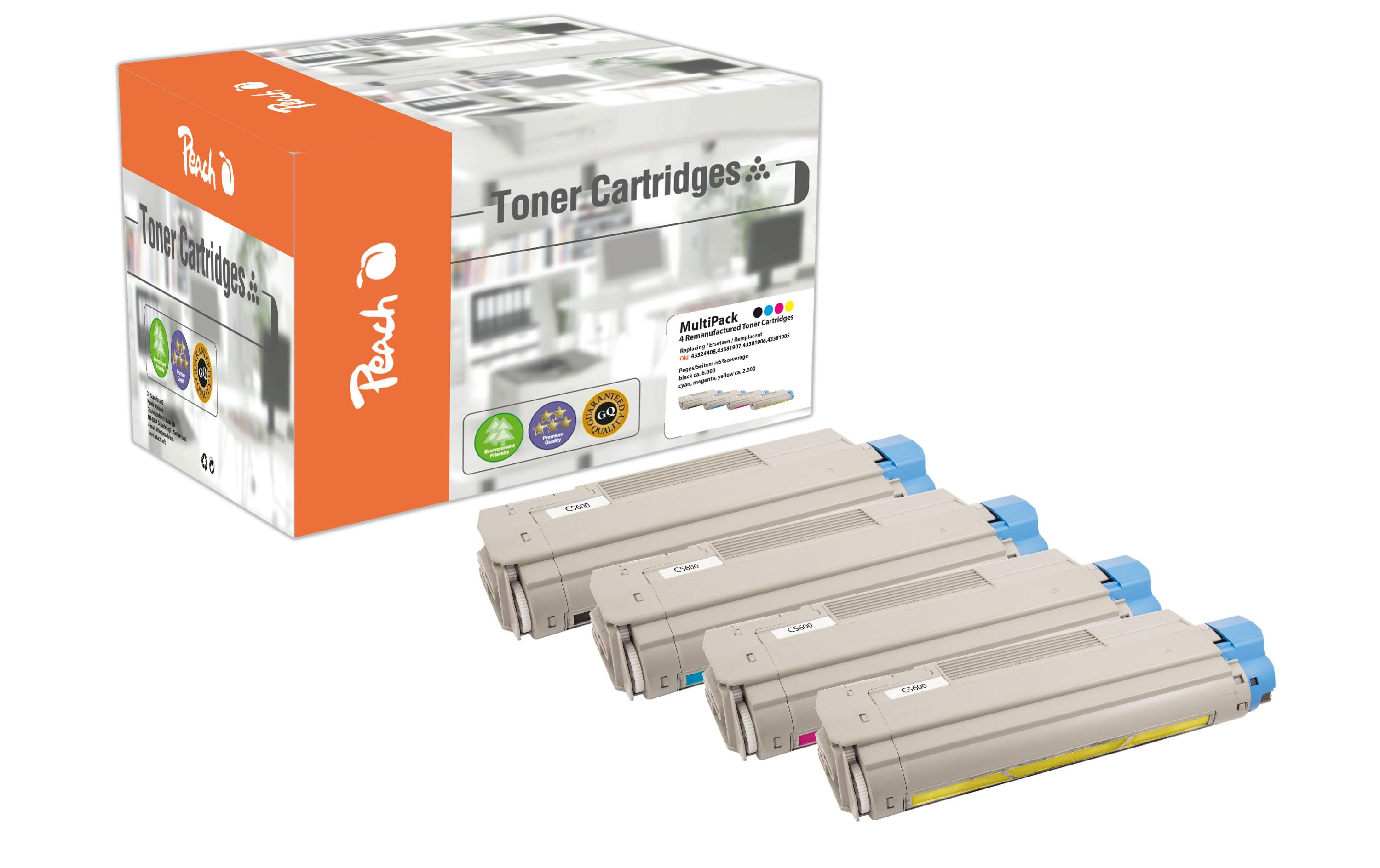 Tonerset OKI C5600-Series BK, C, M, Y<br>Toner, Kombi-Pack Schwarz, Cyan, Magenta und Gelb