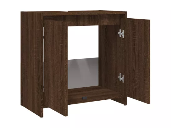Armoire de bain Chêne marron 60x33x61 cm Bois d'ingénierie