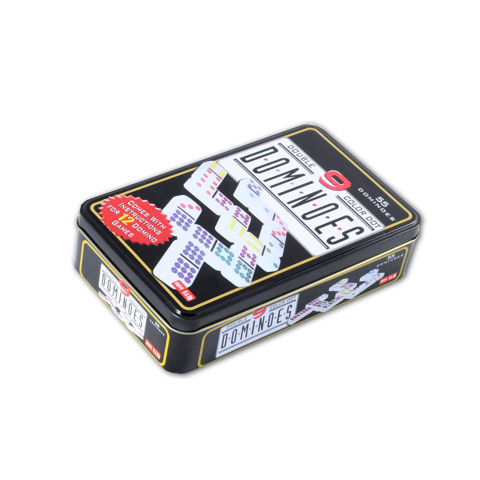 Longfield domino dubbel 9 in blik