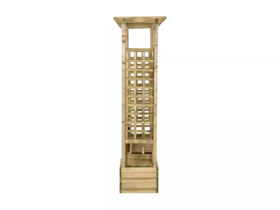 Pergola de jardin avec banc et jardinières Bois de pin imprégné