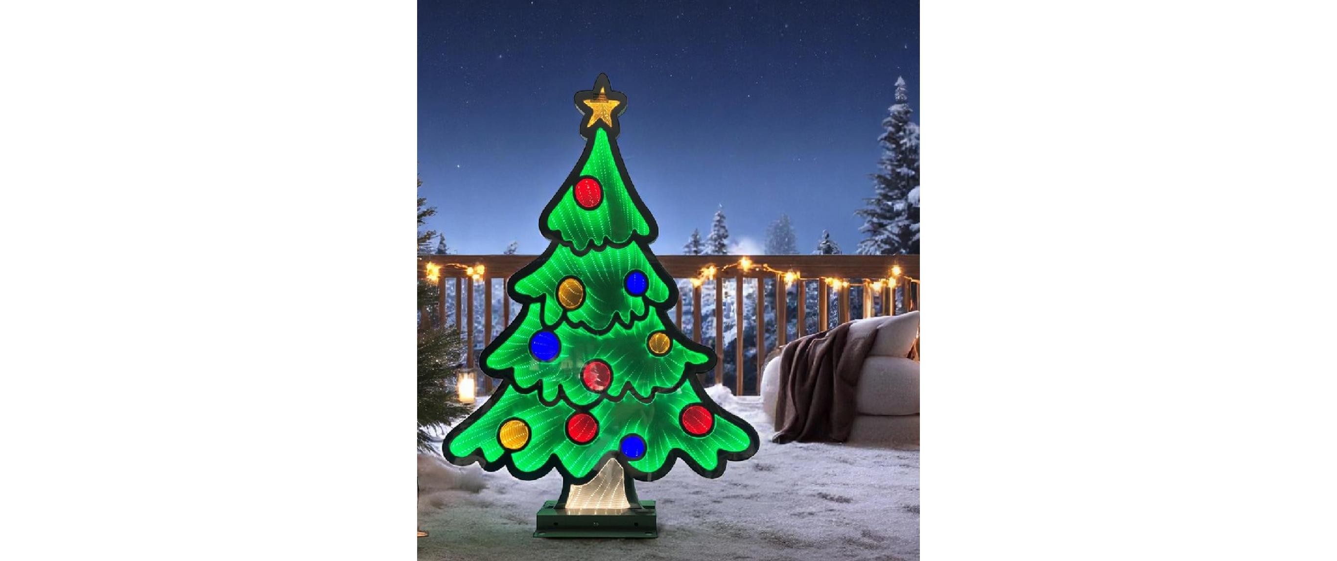 LED Figur Baum Infinity Effekt, 5 cm x 44.5 cm x 64.5 cmLED Figur