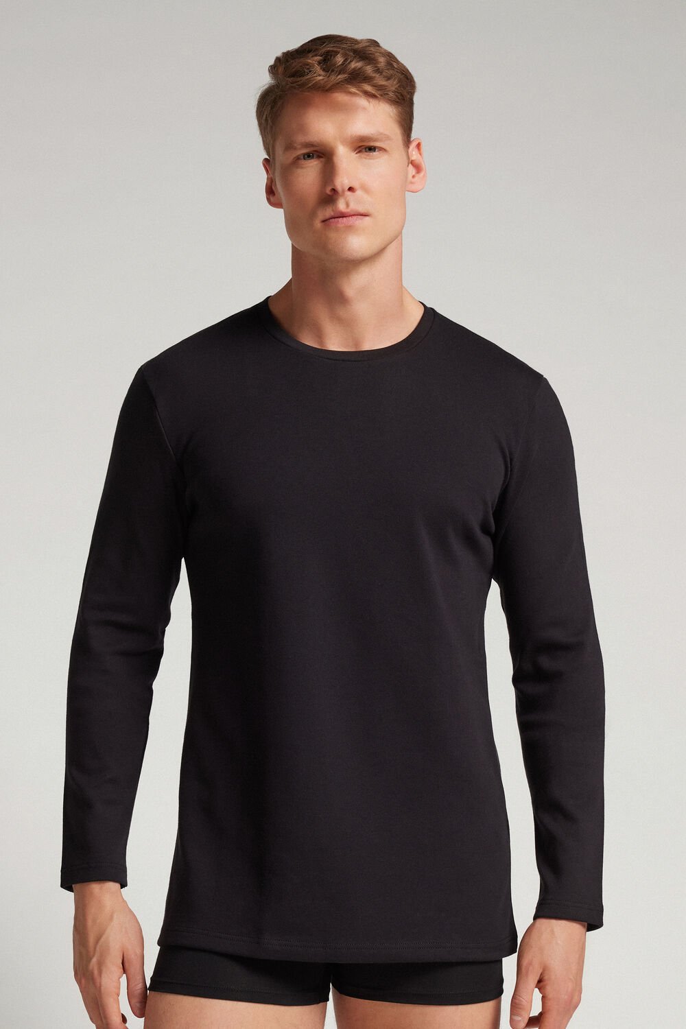 Blusa de manga comprida em algodão quente