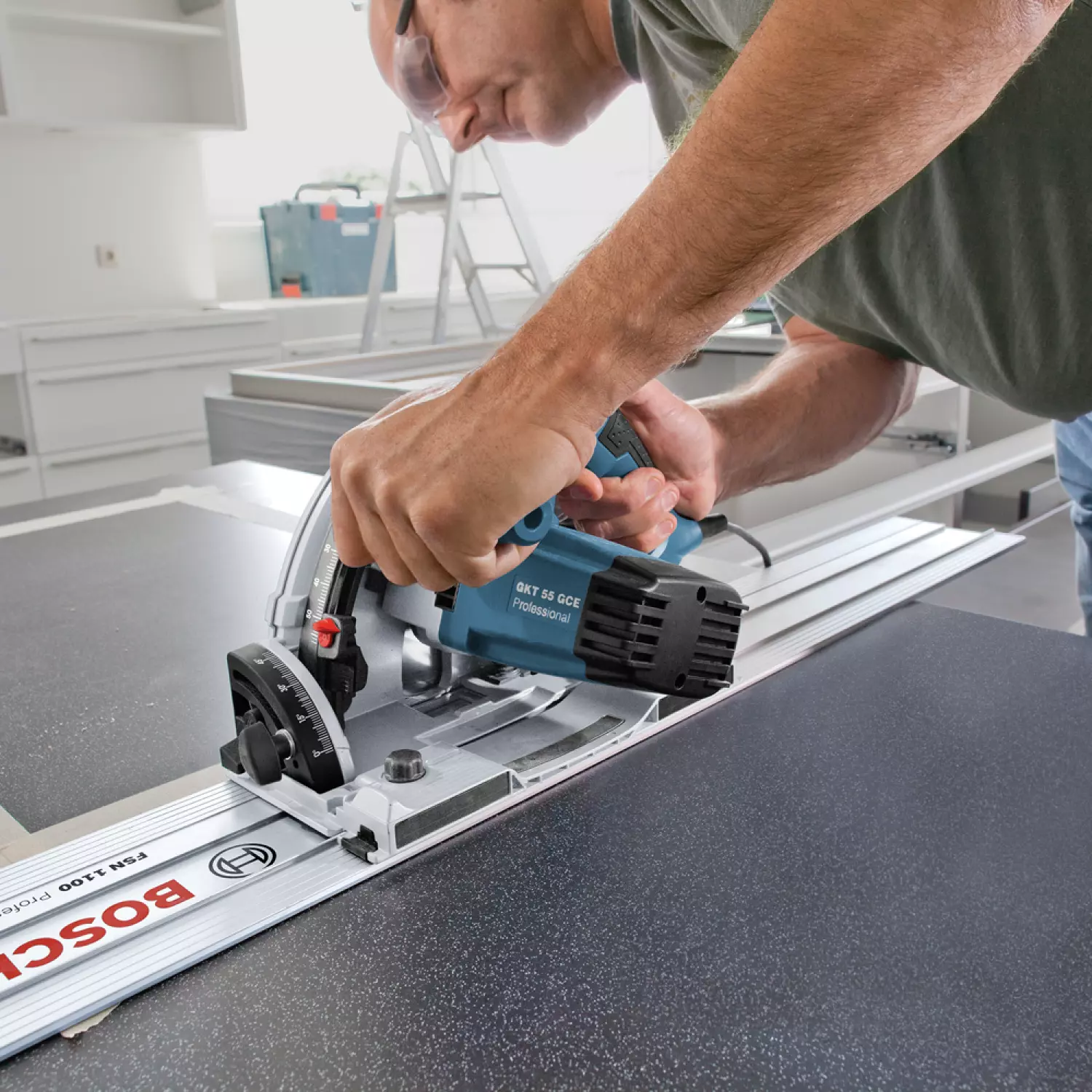 Bosch GKT 55 GCE Invalzaag in L-Boxx - 1400W - 165mm