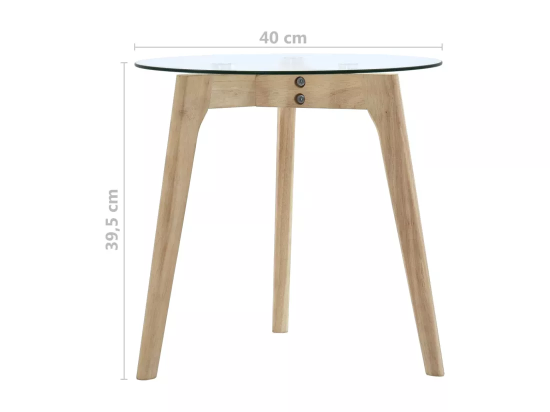 Ensemble de tables d'appoint 2 pièces Verre trempé