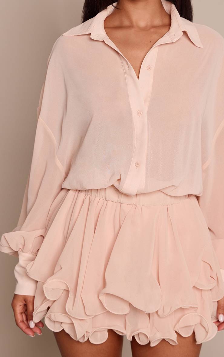 Pêche Combinaison Short Petite En Mousseline À Manches Longues