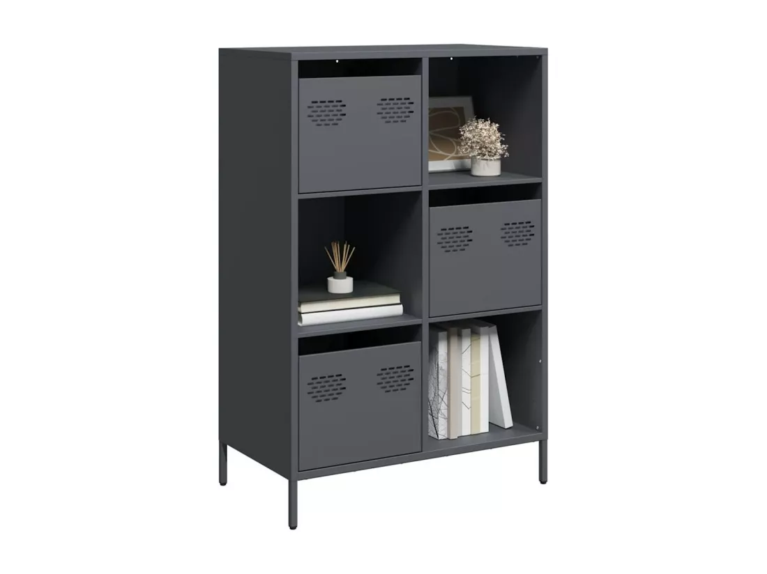 Buffet haut anthracite 68x39x103,5 cm acier