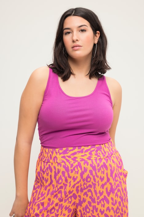 Basic-Top, weiter Ausschnitt, Stretchjersey