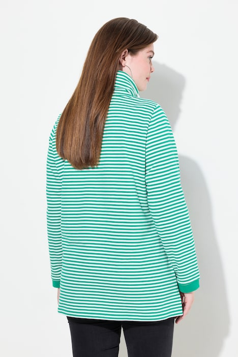 Sweatshirt, Ringel, Classic, Stehkragen, Langarm