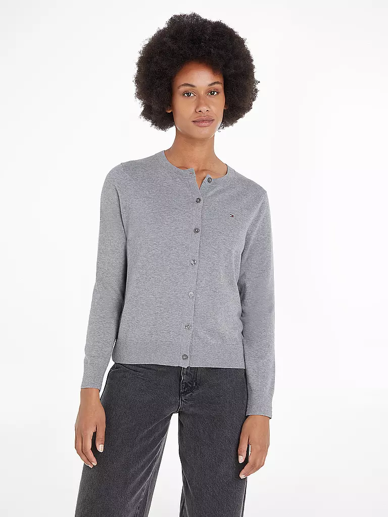 TOMMY HILFIGER Strickjacke  grau