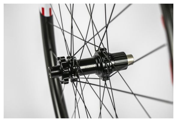 Paire de roues Evoride EvoCross 29 - Holographique - 1495gr - 15x110 / 12x148 - Shimano Micro Spline - 6 trous - 2022