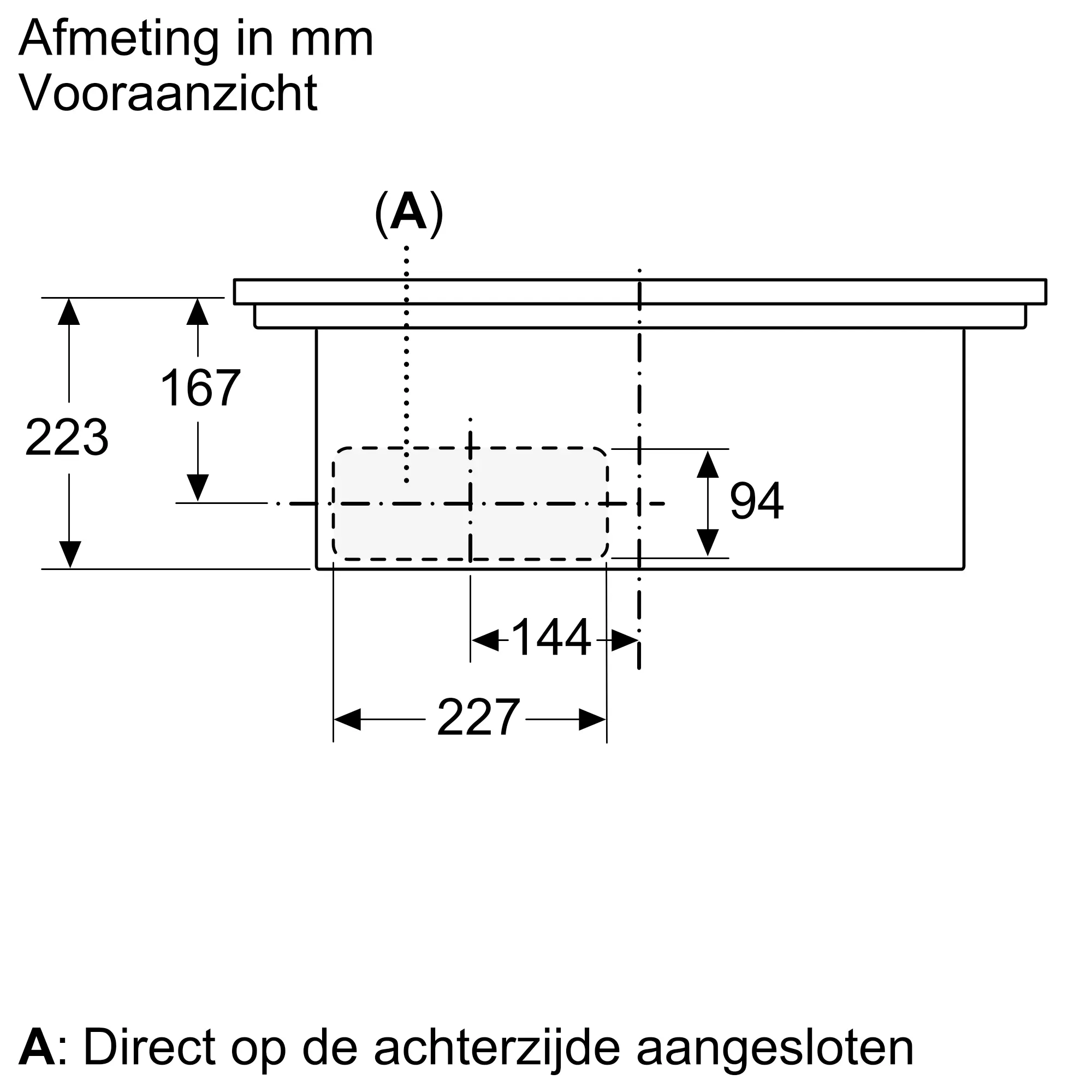 Serie 4 Inductiekookplaat met afzuiging 60 cm opbouwmontage met rand